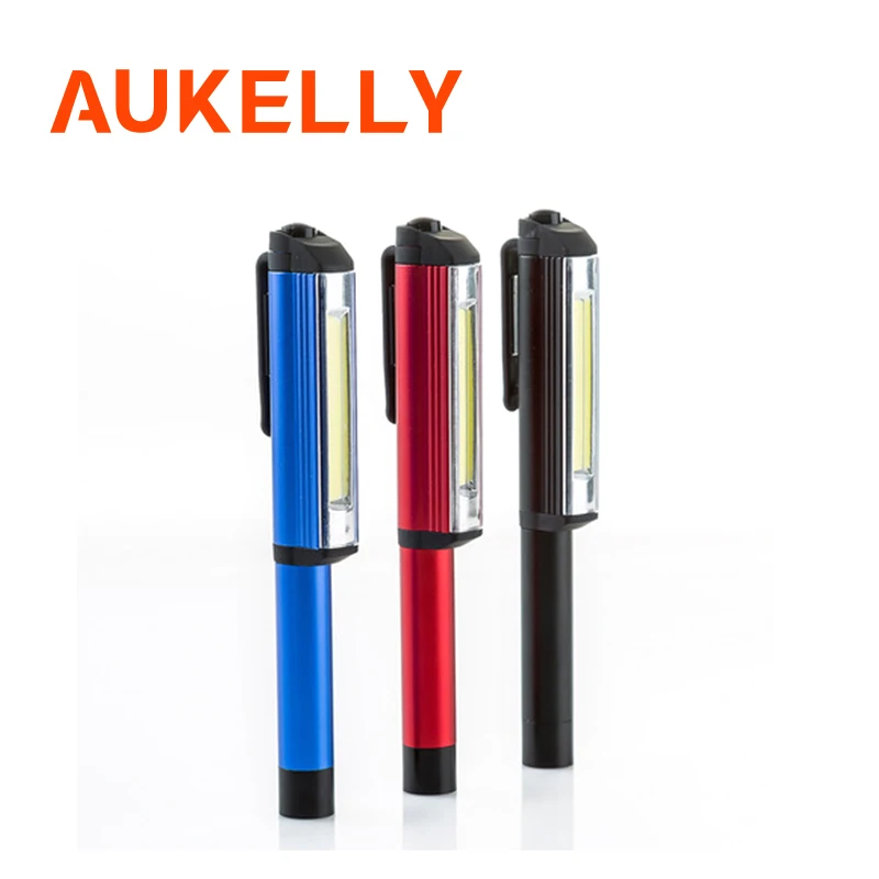 

Aukelly LED Strong Light Torch Lamp Magnet Pen Light Aluminum Alloy Portable Multi-function High Power Flashlight By AAA Battery
