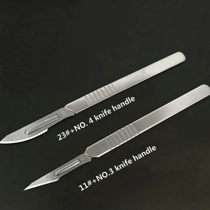 11 Sharp Carbon steel surgical blades, Scalpel with one stainless