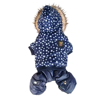 

Popular Quality Five Star Pattern Hooded Pet Dogs Winter Coat Thickness Dogs Clothes S to Xl New Dogs Clothing