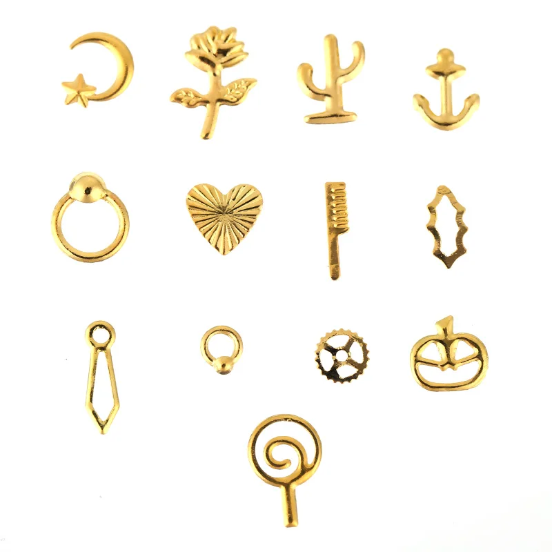 1 упаковка золотистых металлических гвоздей Blueness в виде сердца тыкв форме якоря