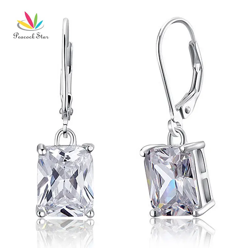 Серьги подвески из серебра 925 пробы 4 карата|dangle earrings|fashion dangle earringspeacock star |