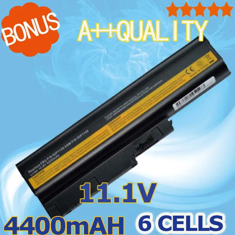 Аккумулятор на 4400 мА · ч для IBM Lenovo ThinkPad R60 R60e R61e R61i T60 T60p T61 T61p R500 T500 W500 SL400 SL500 SL300
