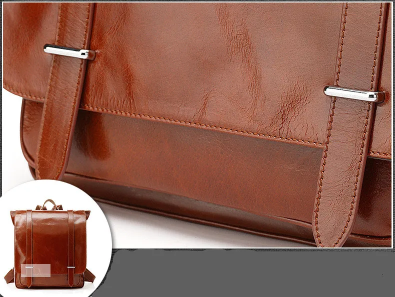 oil wax cow leather men backpack  (6)
