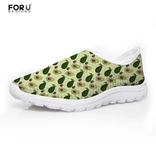FORUDESIGNS/Модная женская обувь на плоской подошве; женские повседневные брендовые лоферы с 3D принтом авокадо; пляжная Женская легкая обувь