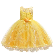 Fiesta/бальное платье принцессы для маленьких девочек кружевное платье с цветочным узором для девочек на свадьбу, платье для выпускного вечера детская одежда детские праздничные платья