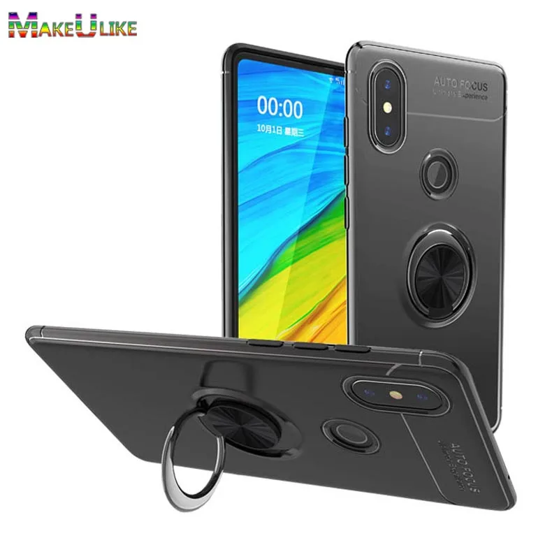 

MAKEULIKE Ring Slim Cover For Xiaomi Redmi Note 5 Pro Case Soft TPU Phone Back Cases for Xiaomi Redmi Note5 Pro 5Pro Cover