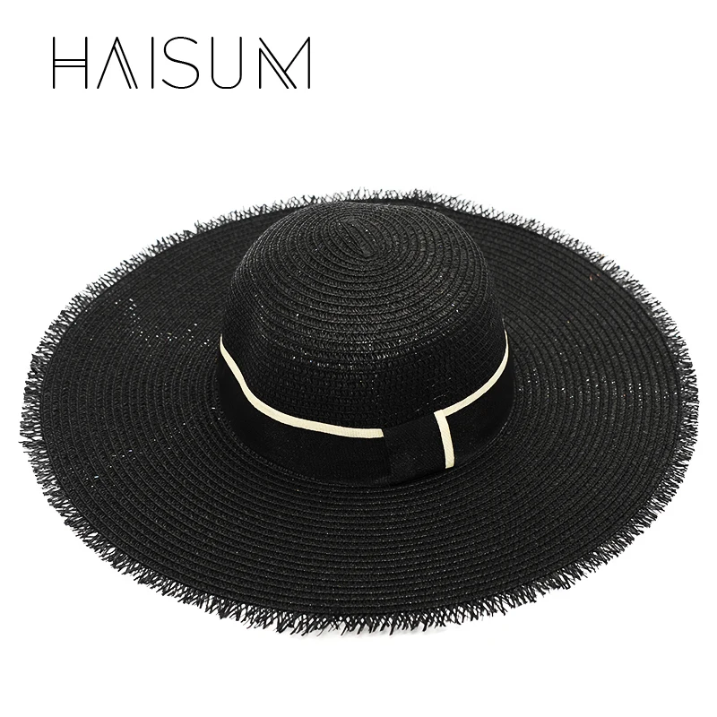 Cappelli Chapeau Haisum мода солнцезащитный козырек Женская Летняя шляпка шляпы для женщин крупнозернистая Солома складной пляж Hn01