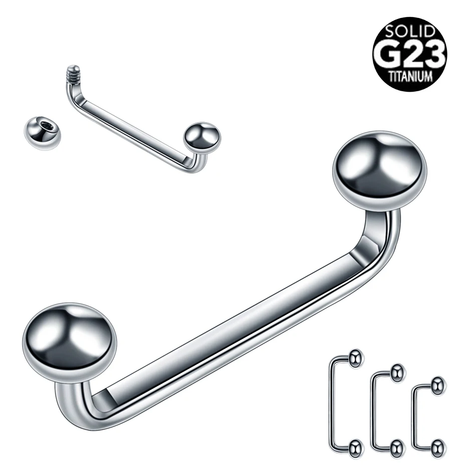 

1PC G23 Titanium Surface Barbell Piercings Micro Dermal Anchors Silver Industrial Barbell Earrings Piercing Body Fashion Jewelry