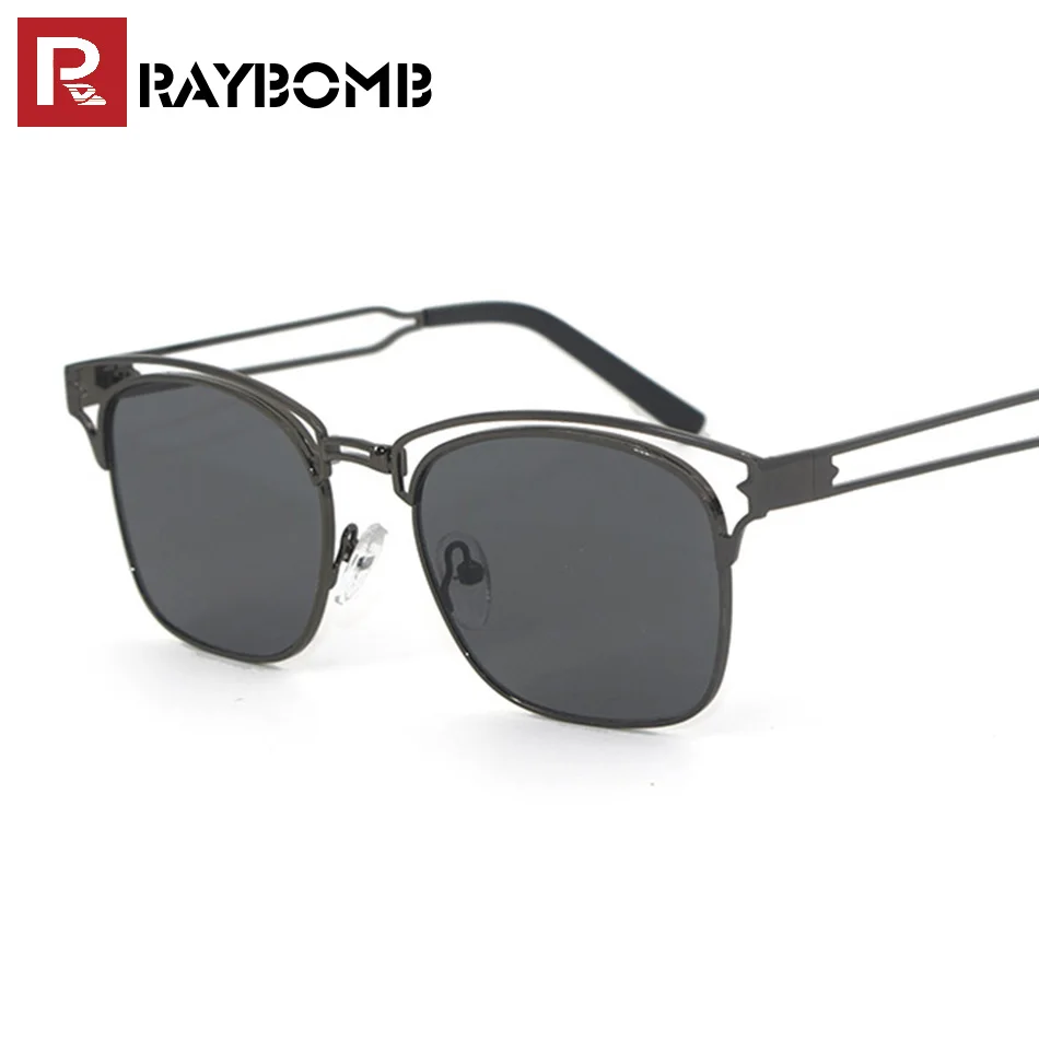 RAYBOMB новинка модные полые металлическая оправа женские солнцезащитные очки