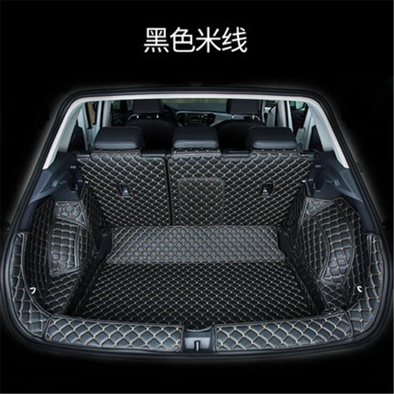 

Fully enclosed car PU backup trunk box pad protective tail box mat For 2018 Volkswagen T-ROC Car styling
