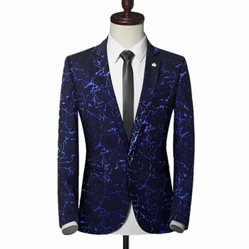 

Blazers men's 2019 new high-end custom blazer business casual luxury gilding print wedding banquet clothing jacket
