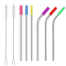 Соломинки из нержавеющей стали, 8,5 дюймовые многоразовые соломинки для питья для стаканчиков 20 унций высокое качество соломинки для питья