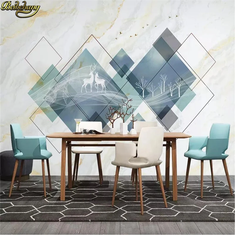 beibehang Custom Nordic Elk 3d wallpaper living room flooring TV background waterproof wall paper painting home improvement traditional chinese line drawing character painting paper buddha figure copy picture album basic improvement meticulous painting