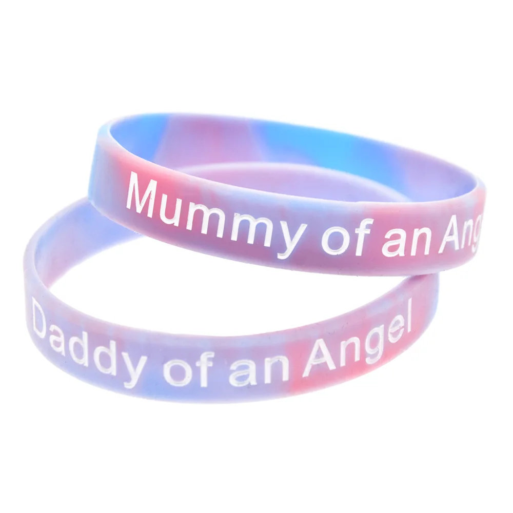 OBH 50 шт Debossed Mummy Daddy of an Angel силиконовый резиновый браслет