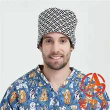 Унисекс медицинский больничные шапочки с принтом медсестры человек печатания на холсте хирургические Кепки хлопок Регулируемый Jalecos короткие/длинные волосы с эффектом потертости; Кепки