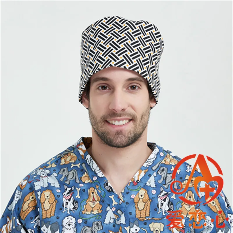Unisex Medical Caps Hospital Doctor Nurse man Lab Printing Surgical Cap