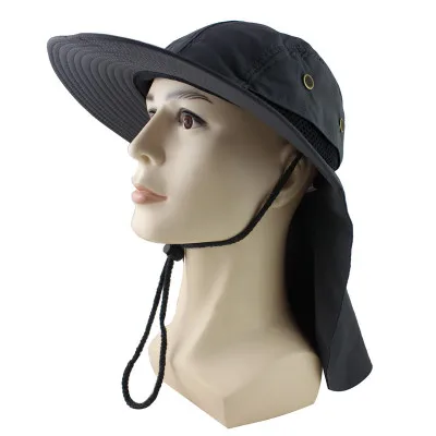

Summer Sun Hat Bucket Men Women Boonie Hat with Neck Flap Outdoor UV Protection Large Wide Brim Hiking Fishing Mesh Breathable