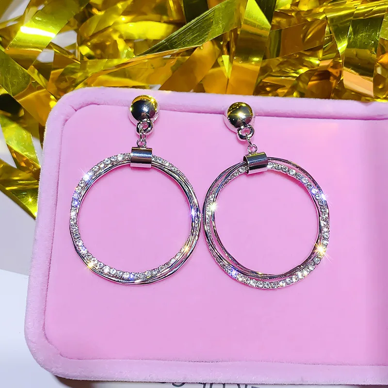 FYUAN модные круглые геометрические Висячие серьги для женщин Bijoux Золотой