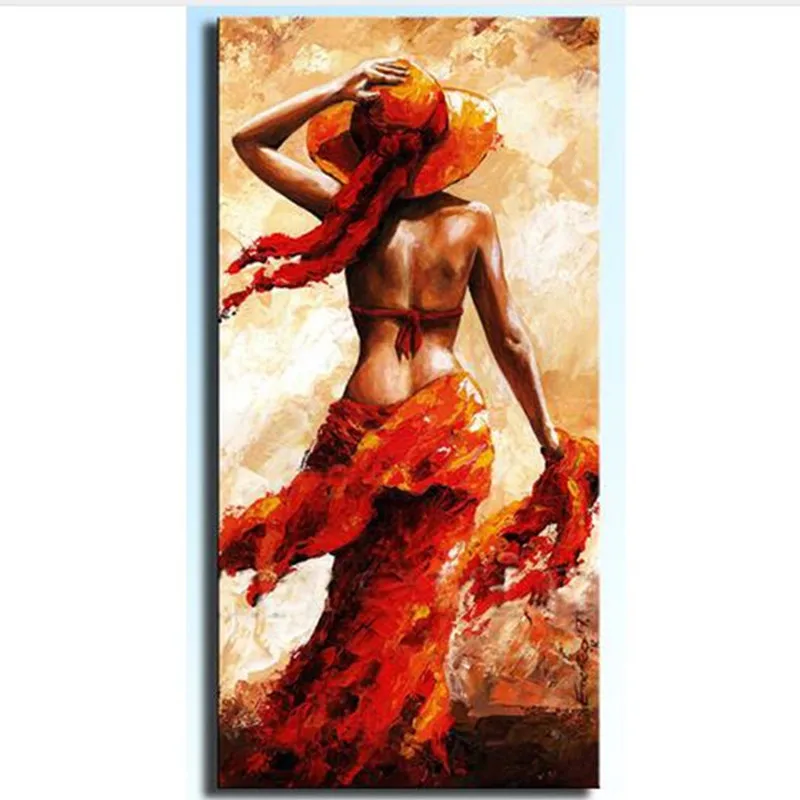 Knife-Sexy-Red-Woman-Figure-Painting-Large-Hand-painted-Abstract-Nude-Oil-Paintings-On-Canvas-Home