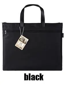 A8159-2 black Deli, 1 шт., большая емкость, двухслойный держатель для документов, на молнии, Сумка для документов, с ручкой, водонепроницаемая, холщовая, для документов, бизнес - Цвет: A8159-2 black