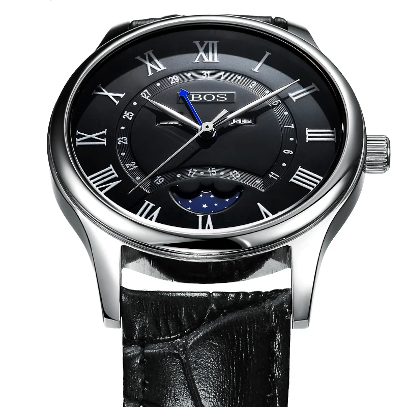 Fashion Casual Luxury Brand BOS Series Men Watch Geneva Quartz Watches Men Sport Dress Business