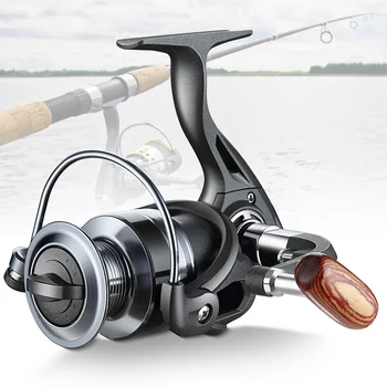 

2019 Newly Summer Fishing Reels With Left/Right Interchangeable Wood Handle Light Weight Ultra Smooth Powerful Metal Body Gear Ratio Perfect For Saltwater Freshwater Fishing MSD-ING