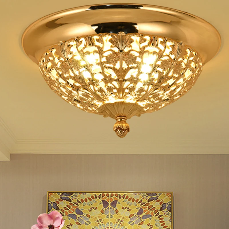 Bedroom ceiling light gold entrance, aisle door lobby zinc alloy carved
