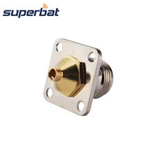 Superbat RF коаксиальный разъем N припоя со штекера на гнездо с 4 отверстия для крепления на панель для полужесткие. 14" кабель RG402