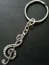 Hot Vintage Silver Charm Treble Clef Music Note Keychain For Keys Car Key Ring Souvenir Gifts Couple Handbag Key Chains Z463