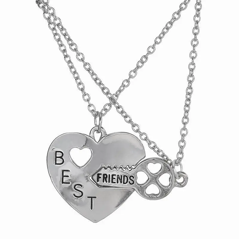Bespmosp 2 шт. лучшие друзья ключ замок Пазл сердце BFF Yin Yang белый черный кулон ожерелье