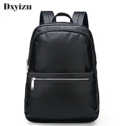 Повседневный Рюкзак из натуральной кожи для отдыха, мужской офисный рюкзак, деловая сумка, черный сверхлегкий рюкзак, тонкая задняя