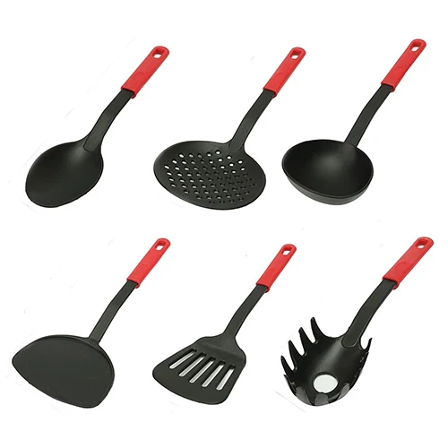 6 Piece Home Kitchen Sets Cooking Tools Nylon Spatula Spoon Forks Utensils Cookware Easy Hanging Kitchenware