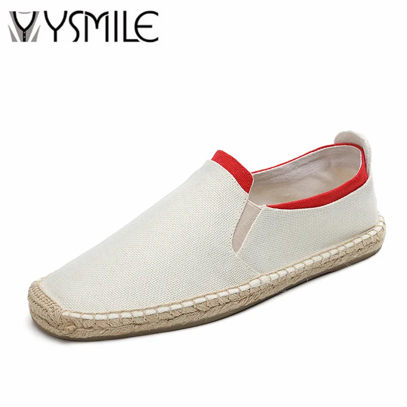 Free shipping 2017 summer new canvas espadrilles men slip on loafers ...