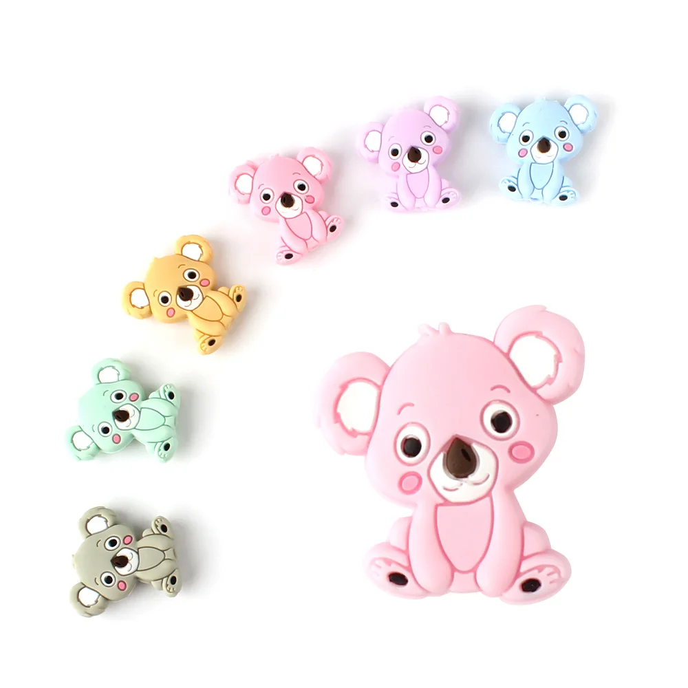 KEEP & GROW 6 шт. пищевой коала Силиконовые Бусины DIY Animal Детский Прорезыватель Bead Infant Baby Products силиконовый Шарм дети прорезывание зубов игрушка