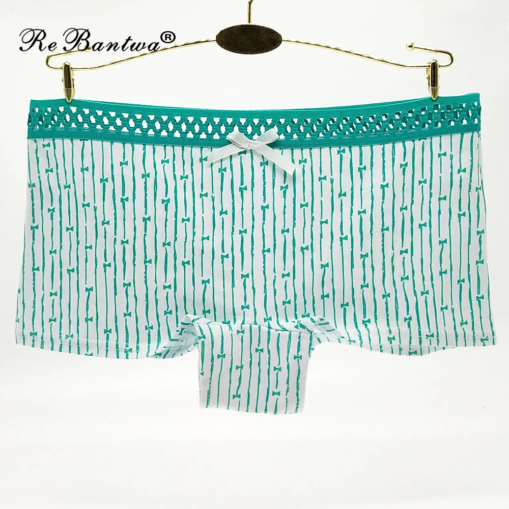 Femme Boyshorts New Woman Underwear Print Boyshort Sexy Briefs Stripe Underpants Female Panties