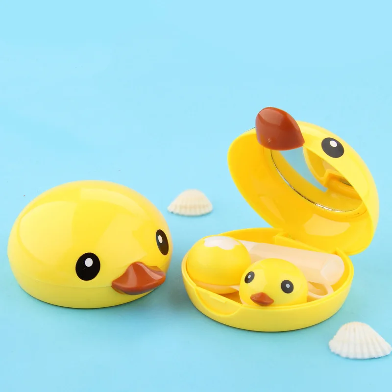 

Cute Cartoon Travel Contact Lens Box With Mirror Eyes Contact Lenses Case Container Lovely Travel Kit Box For Women