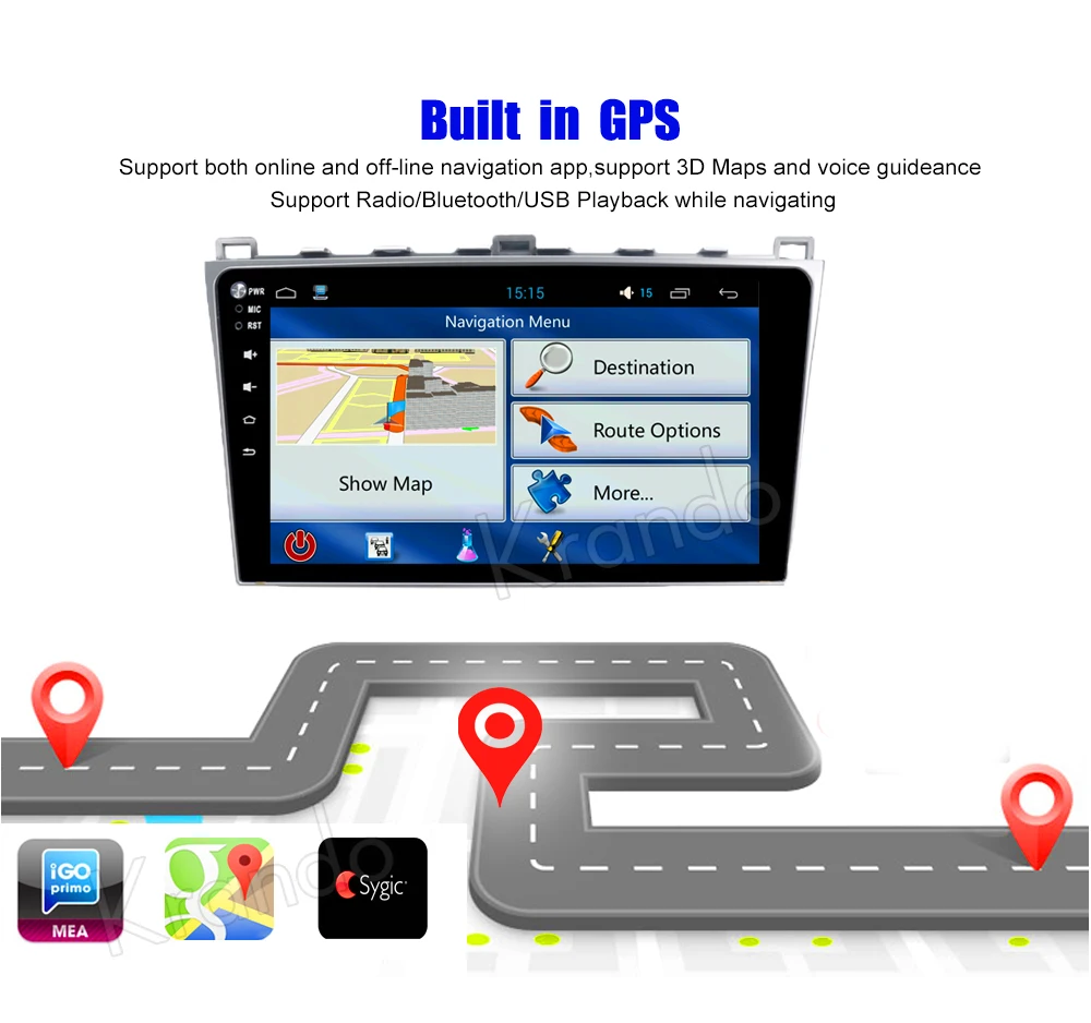 Clearance Krando Android 8.1 10.1" Full touch car navigation system for Mazda 6 ruiyi ultra 2008-2012 multimedia player gps wifi Bluetooth 5