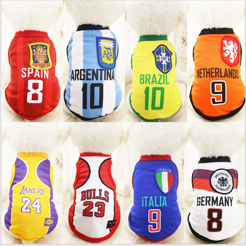 

Dog Clothes For Small Medium Large Dogs Sports Dog Vest Cat Shirt Pet Clothing Summer Cotton Sweatshirt Football Jersey XS-4XL
