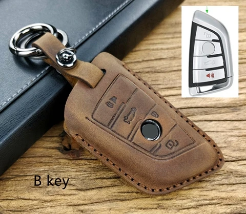 Подарок высокое качество ручной Автомобильный ключ Обложка Дело держатель бумажник для BMW X5 X6 X1 F45 F46 F15 F86 E53 E83 e39 E90 F20 320I Acces - Название цвета: For B key