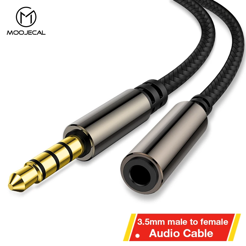 

NEW MOOJECAL Headphone Extension Cable 3.5mm Jack Male to Female Aux Cable 3.5 mm Audio Extender Cord For Computer iPhone Player