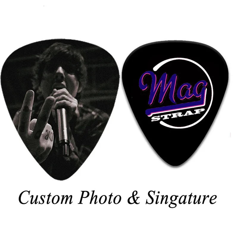 100pcs Personalized Custom on White Celluloid Guitar Picks Make Your Own Logo & Design Double Side Normal Printing Free Shipping