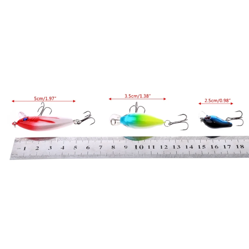 Conjunto Fishinghooks Olhos Artificial Hard Crank Iscas Wobbler Baixo Minnows Enfrentar 1 3d 1 Esporte e Lazer