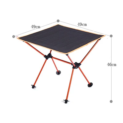 Эргономичный складной стол складной кемпинг стол портативный открытый 7075 Al сплав сверхлегкие столы 600 D Оксфорд противоскользящая мебель - Цвет: Оранжевый