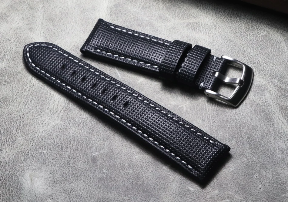 20 21 22 24 26mm high quality thick Genuine Leather Watch Straps Handmade Watch Bands Black Watchband for Hamilton Mido Panerai