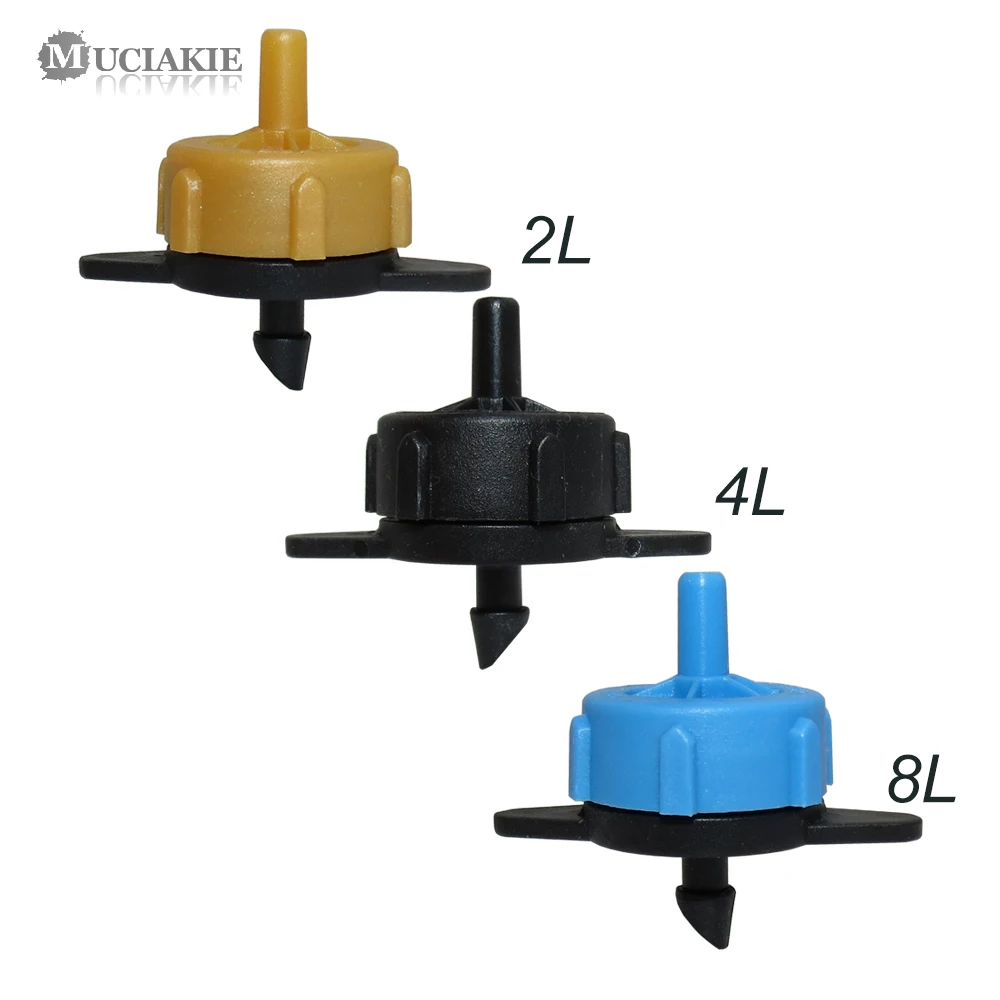 MUCIAKIE 200 шт компенсирующие давление излучатели садовые водяные капельницы для орошения съемные 2L 4L 8L капельная головка для орошения микро