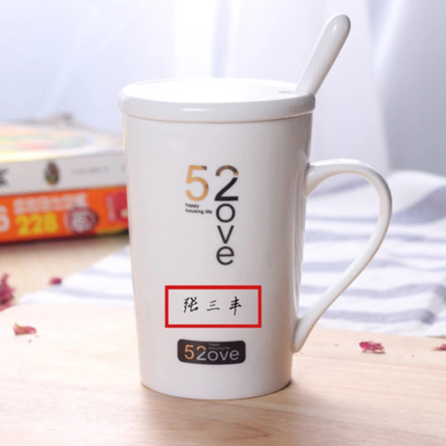 

1.Spoon Water Cup Ceramic Couple Cute Creative Funny Ceramic Stirring Insulated Coffee Mug Canecas Cups Original Mugs 40N4019