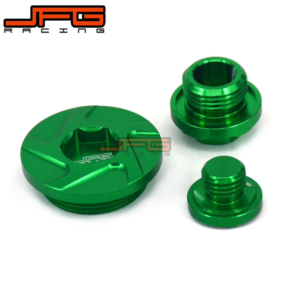 Green Engine Timing Oil Filter Plug Set For KX250F 11 16
