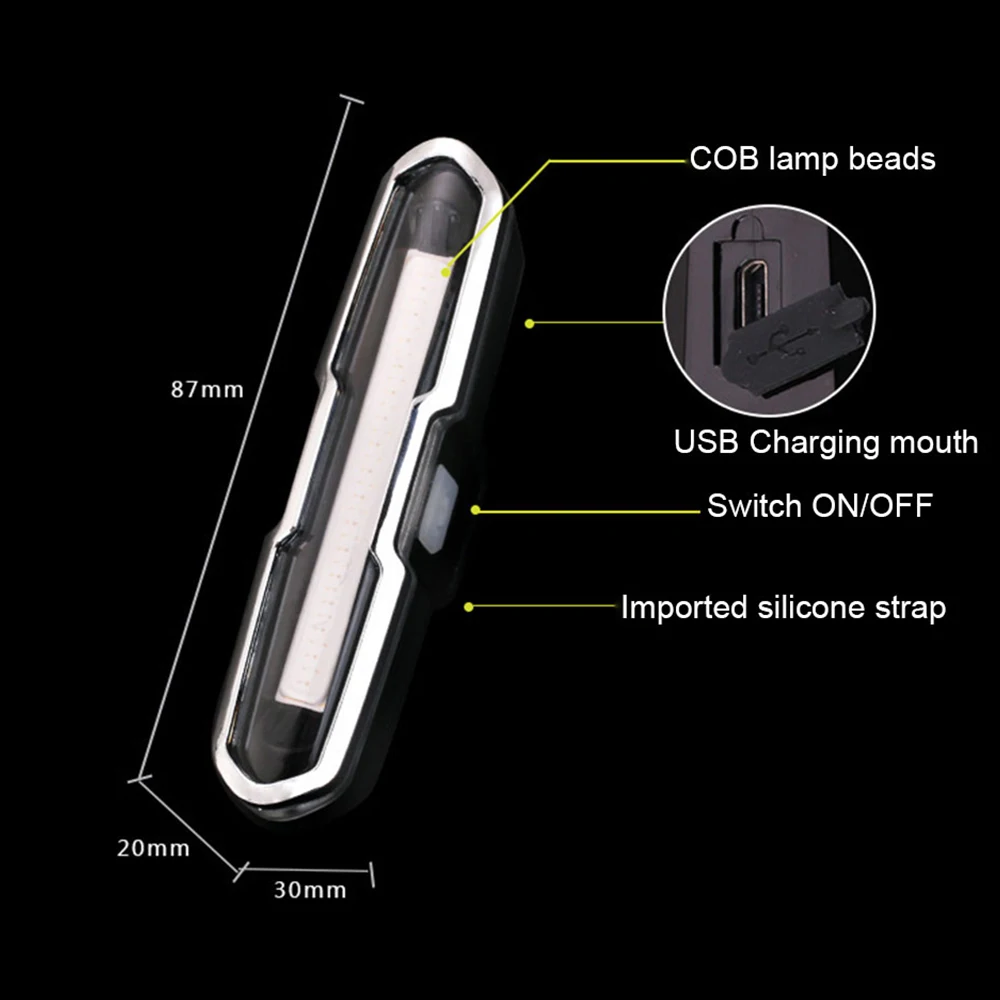 Best Bicycle Light Rechargeable Rear Light Bike Taillight Bicycle USB Led  Dual Color Temperture Waterproof Flashlight for Cycling #3 3