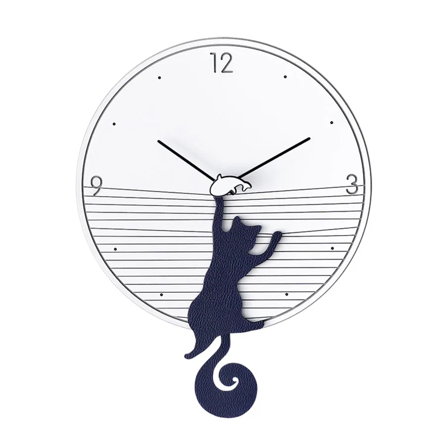 

Swing Wall Clock Modern Design Nordic Tail Cat Watch Mechanism Living Room Large Relogio Parede Decorative Duvar Saati Clocks