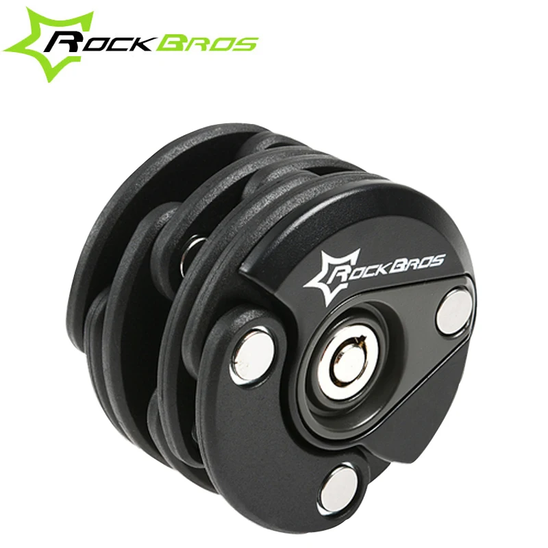 

ROCKBROS Bicycle Lock Anti Theft Hamberg Locks Bicycle Accessories Folding Steel MTB Bike Lock Mini Black Chain Locks With Keys